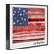 Stupell Industries God Bless America Phrase Macrame Pattern Flag Framed Giclee Art